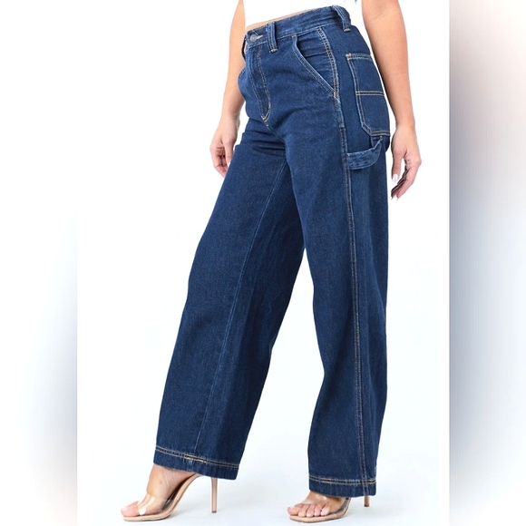 Cello Denim - NWT Cello Wide Leg Carpenter High Waisted Jeans - Blue Denim